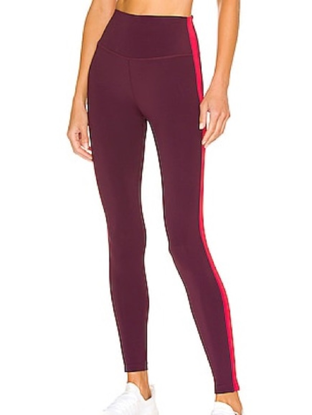 New Splits59 Clare high waisted techflex 7/8 leggings prune red stripe burgundy